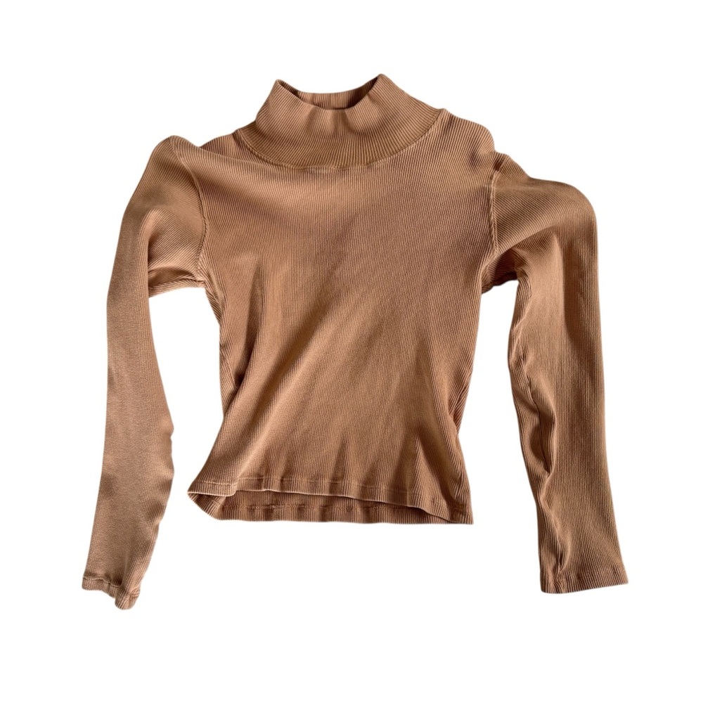 Big Bud Press Essential Turtleneck Crop - Camel